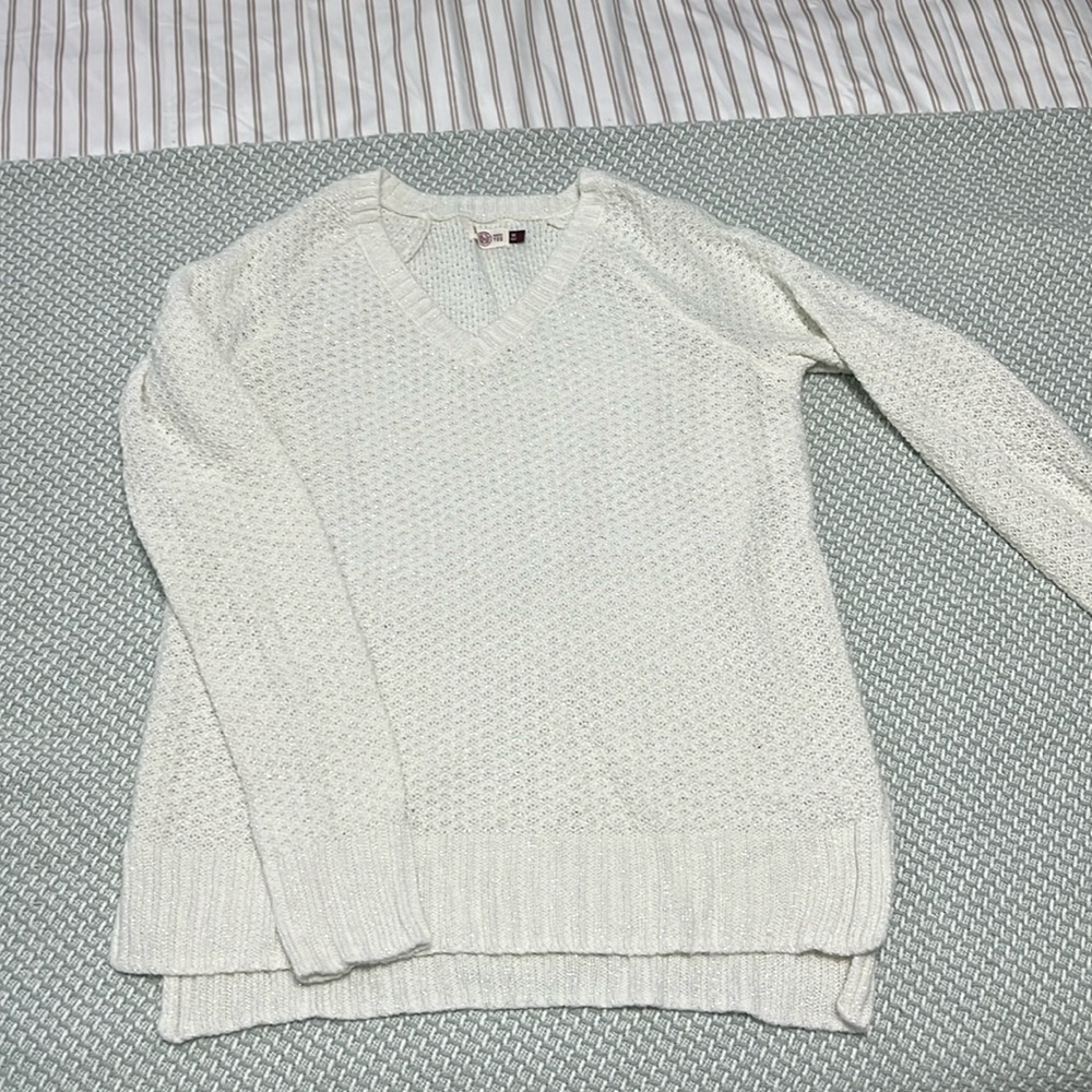White sparkly sweater